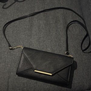 Elegant Black Leather Clutch